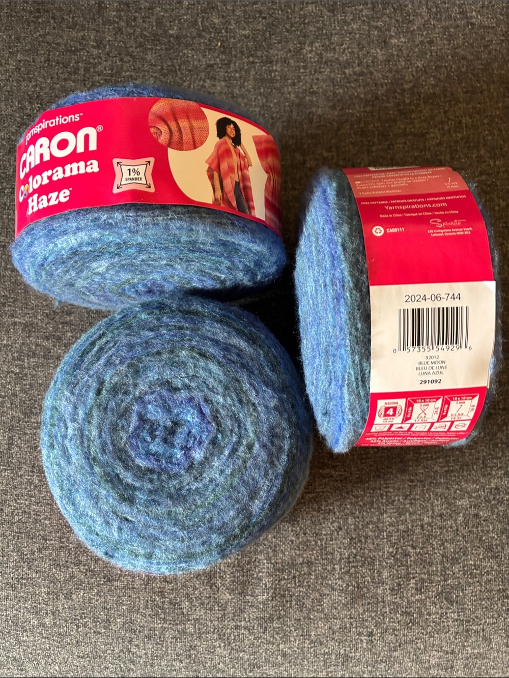 Caron Colorama Haze Blue Multi Fiber Art Yarn - Soft Gradient